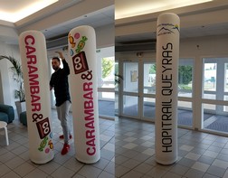 Colonnes gonflables publicitaires pour Carambar & Co