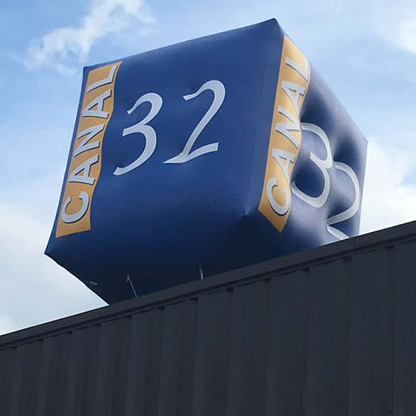 Ballon cube 2.50 pour une opération marketin Canal32